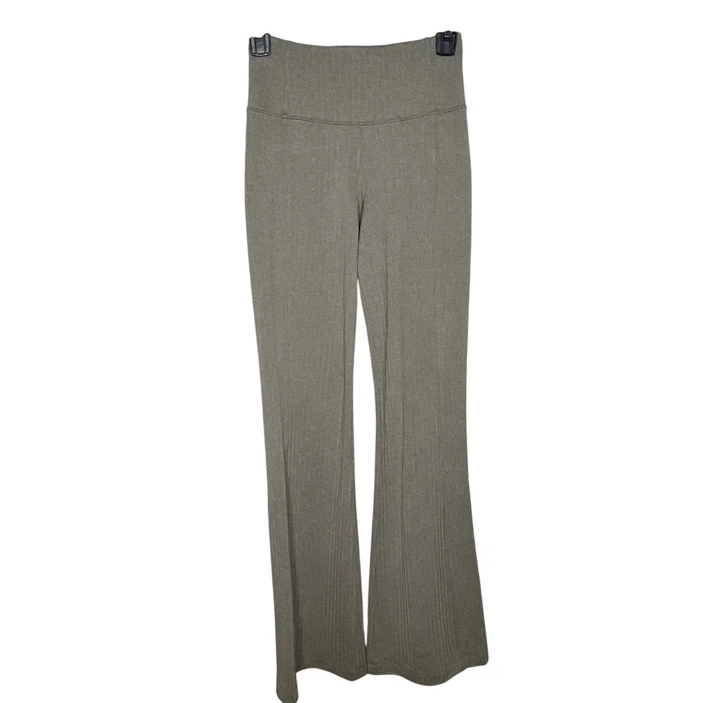 Athleta Delancey Herringbone Flare Pants XXS Taupe Brown High Rise‎ Athleisure